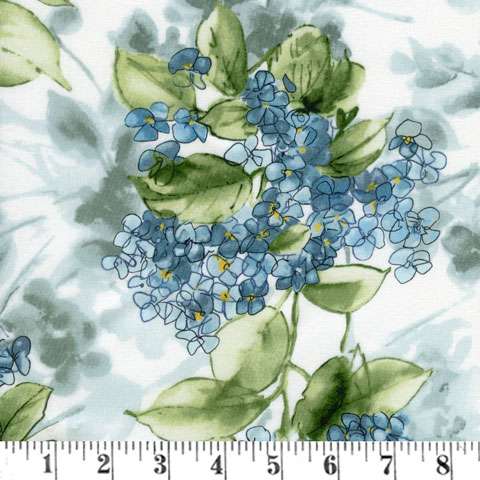 AF287 (AB) Watercolor Hydrangeas - Blue Hydrangeas preview