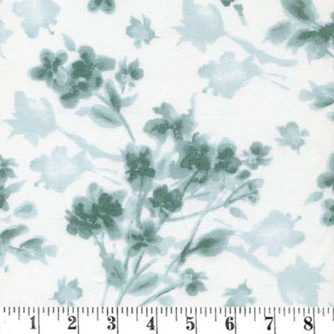 AF290 (AB) Watercolor Hydrangeas - Tonal Floral Blue/Teal preview