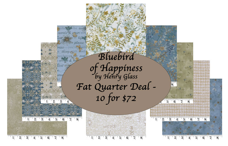 Fat Quarter Bundle Bluebird of Happiness by Henry Glass preview