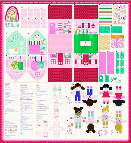 Best Friends Forever Playhouse Fabric Panel • Fabrics - NEWWhats New